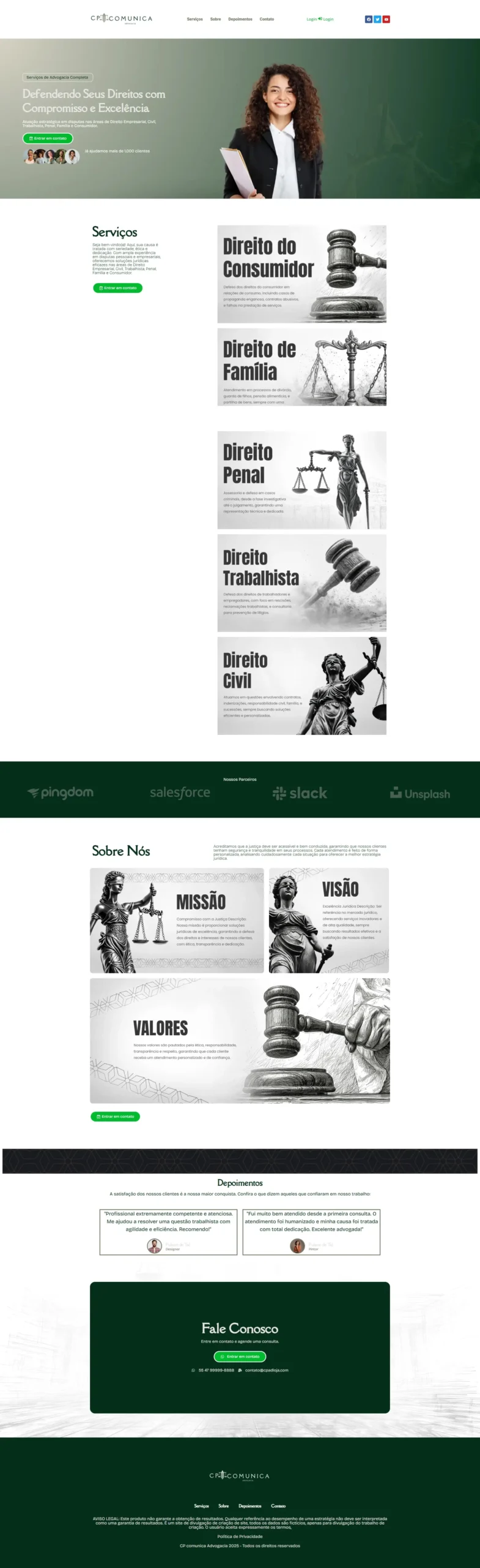 Site para advogado — CP Comunica Joinville