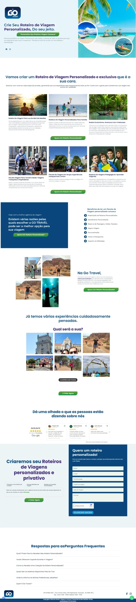 Site Go Travel Turismo — CP Comunica Joinville