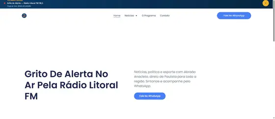 Site do comunicador Abraão Anacleto, rádio e notícias, criado pela CP Comunica