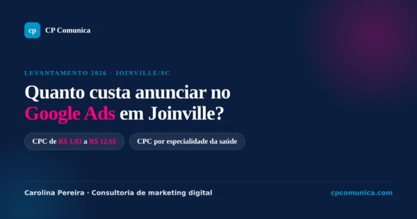 Quanto custa anunciar no Google Ads em Joinville — levantamento da CP Comunica